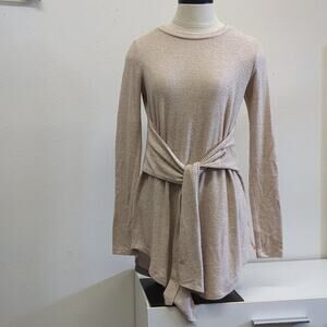 pure good Cream Tie Front Long Sleeve Blouse size XS